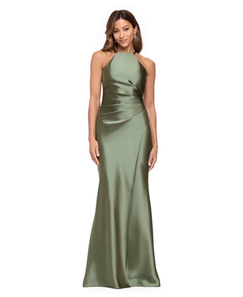 Women's Satin Halter Gown