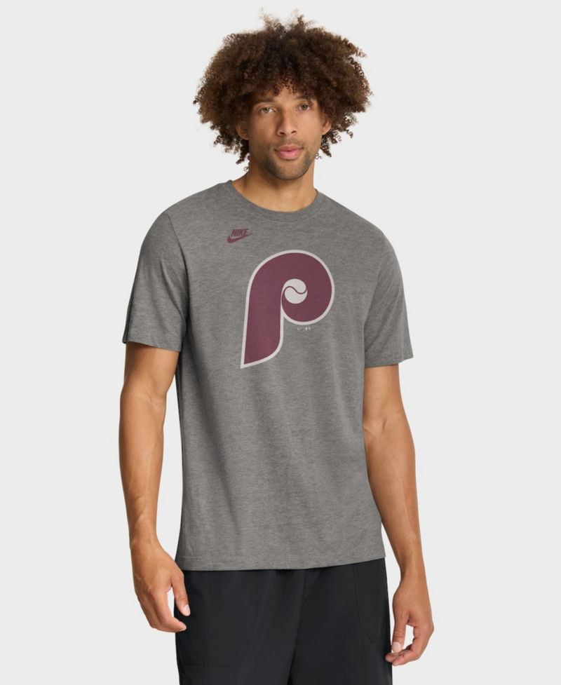 Men's Heather Charcoal Philadelphia Phillies Cooperstown Logo Tri-Blend T-Shirt