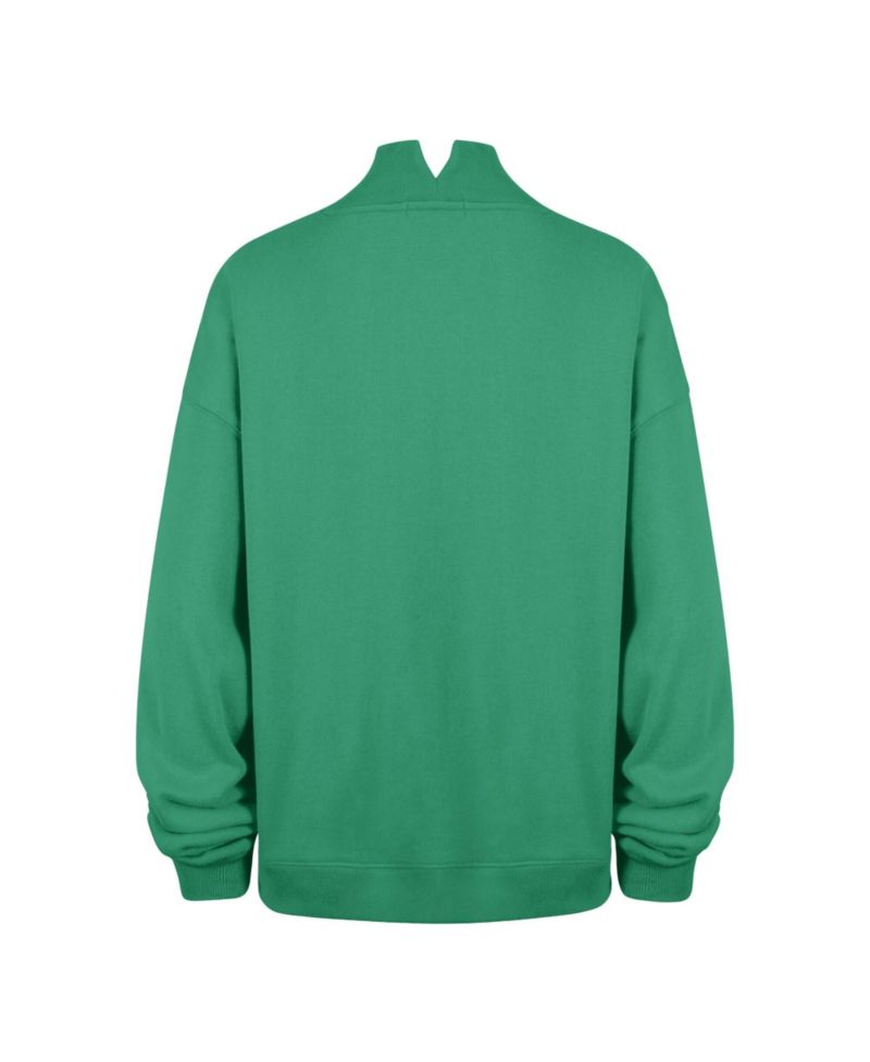 47 Brand Women's Kelly Green Philadelphia Eagles Oversized Vantage Mock Neck Sweatshirt