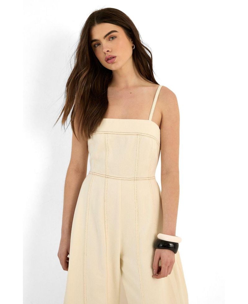 Women's Wide Leg Denim Jumpsuit