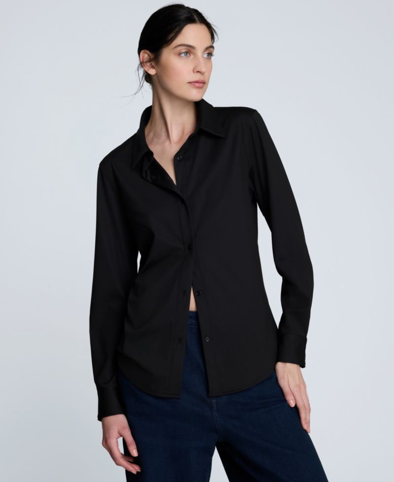 Women's Metro Knit Long Sleeve Button Front Shirt