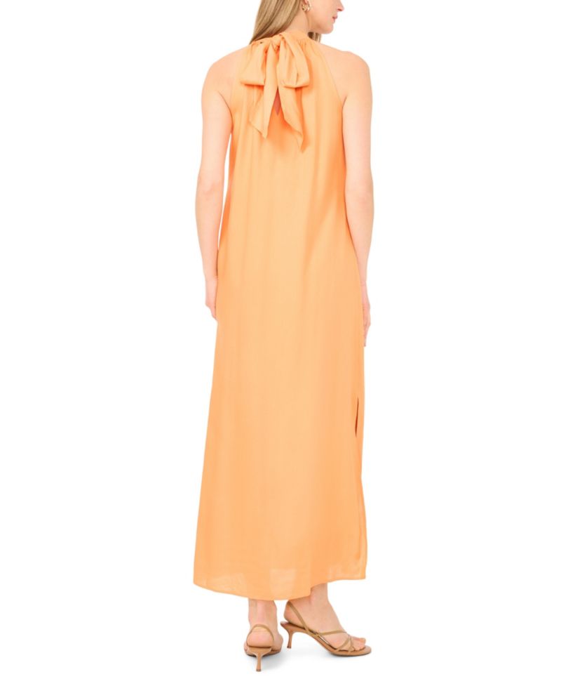 Women's Halter Neck Tie-Back Maxi Dress