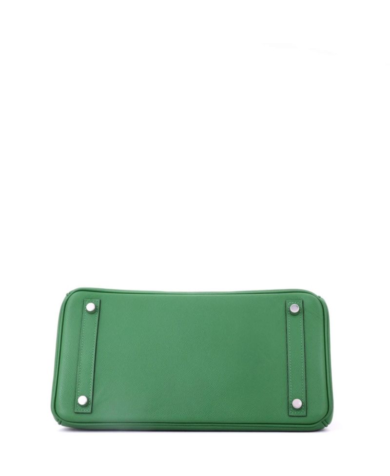 Birkin 30 Handbag Green Epsom with Palladium Hardware