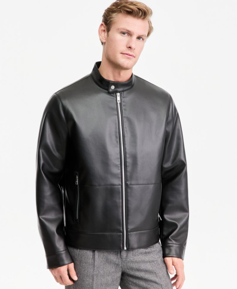 Men's Faux Leather Moto Jacket