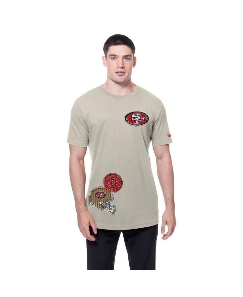 Men's Light Beige San Francisco 49ers Multi Patch T-Shirt