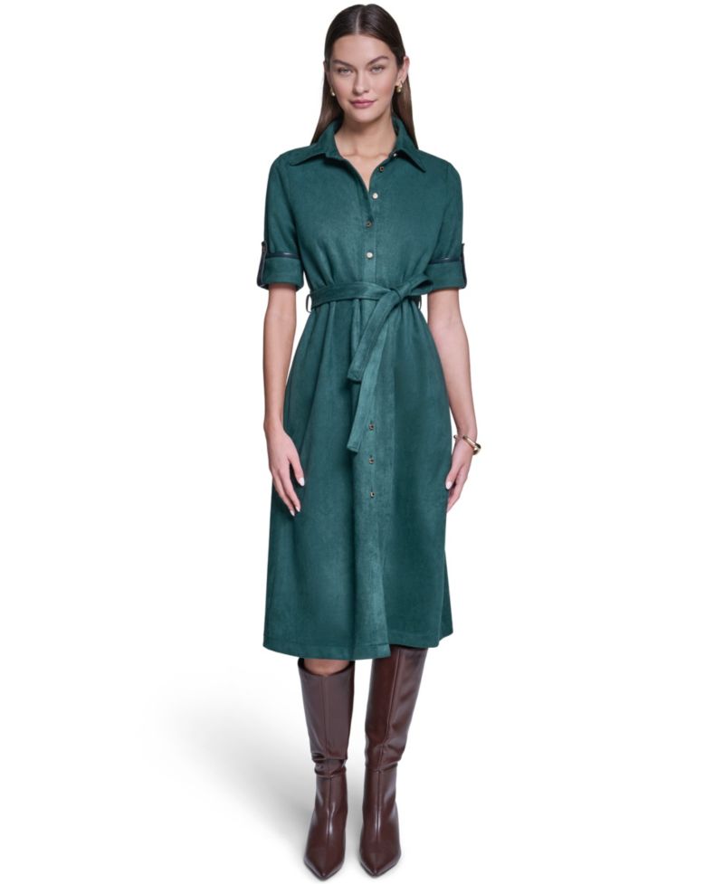 Women's Belted Midi Dress