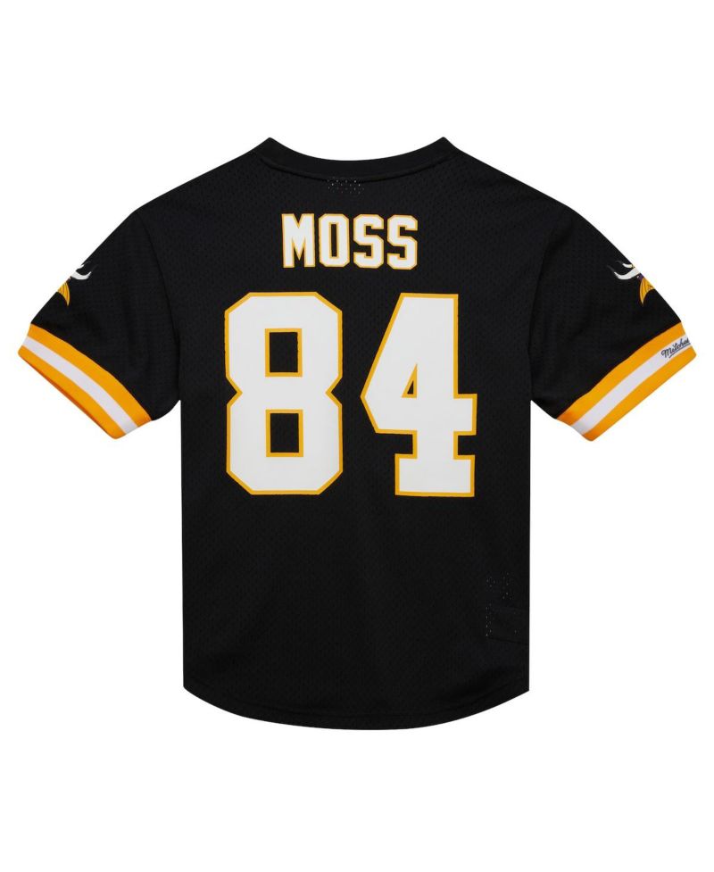Men's Randy Moss Black Minnesota Vikings Retired Player Name & Number Mesh Top