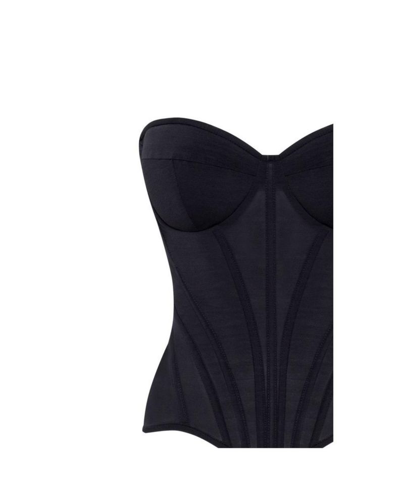 Women's Smart heart-shaped low-waist black fitted corset
