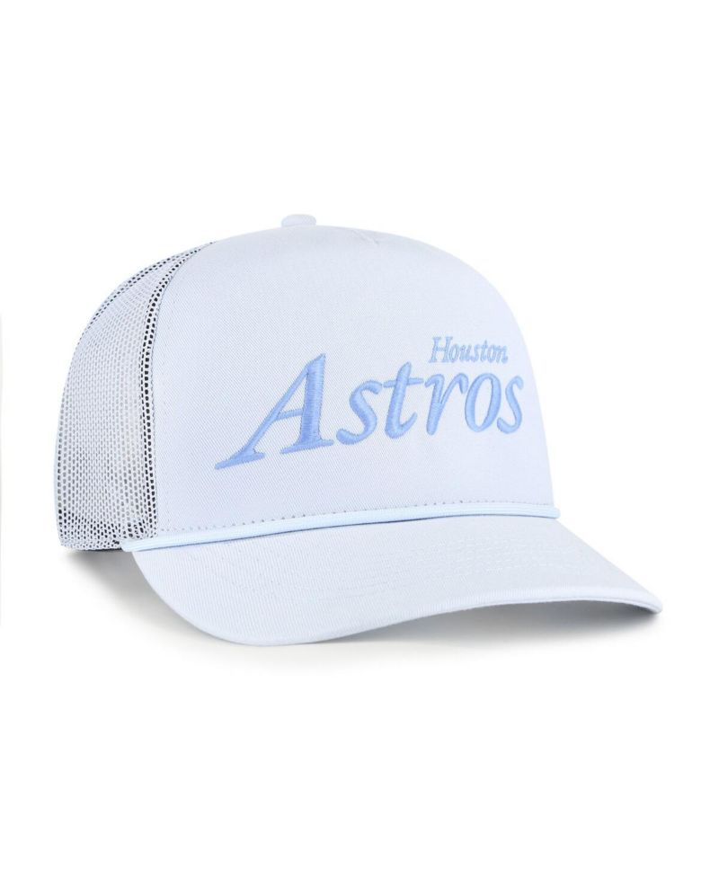Men's Light Blue Houston Astros Foundation Script Hitch Adjustable Trucker Hat