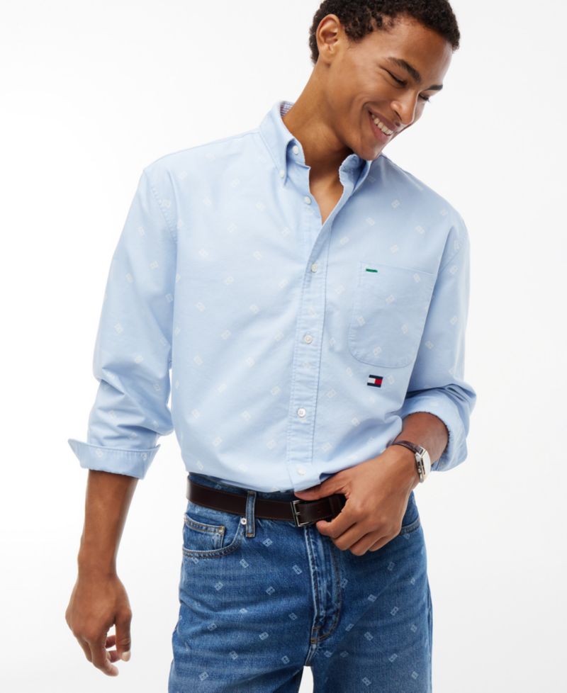 American Icons Oxford Critter Long-Sleeve Button-Down Loose-Fit Shirt