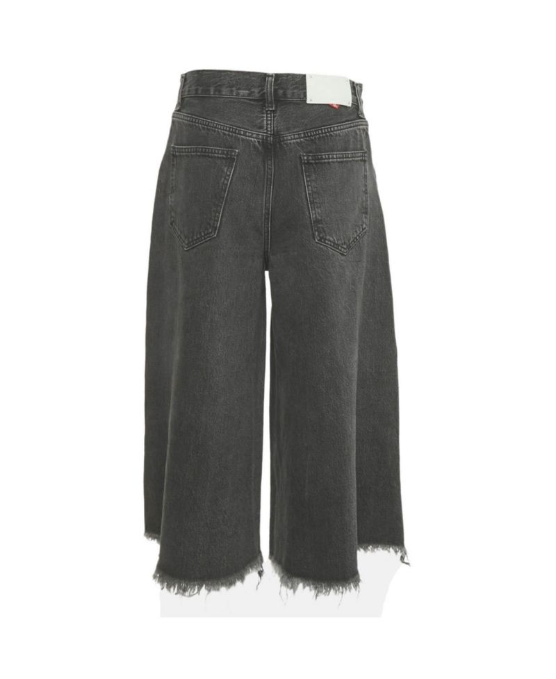 Women's Wide-Leg High-Waisted Raw-Hem Culottes