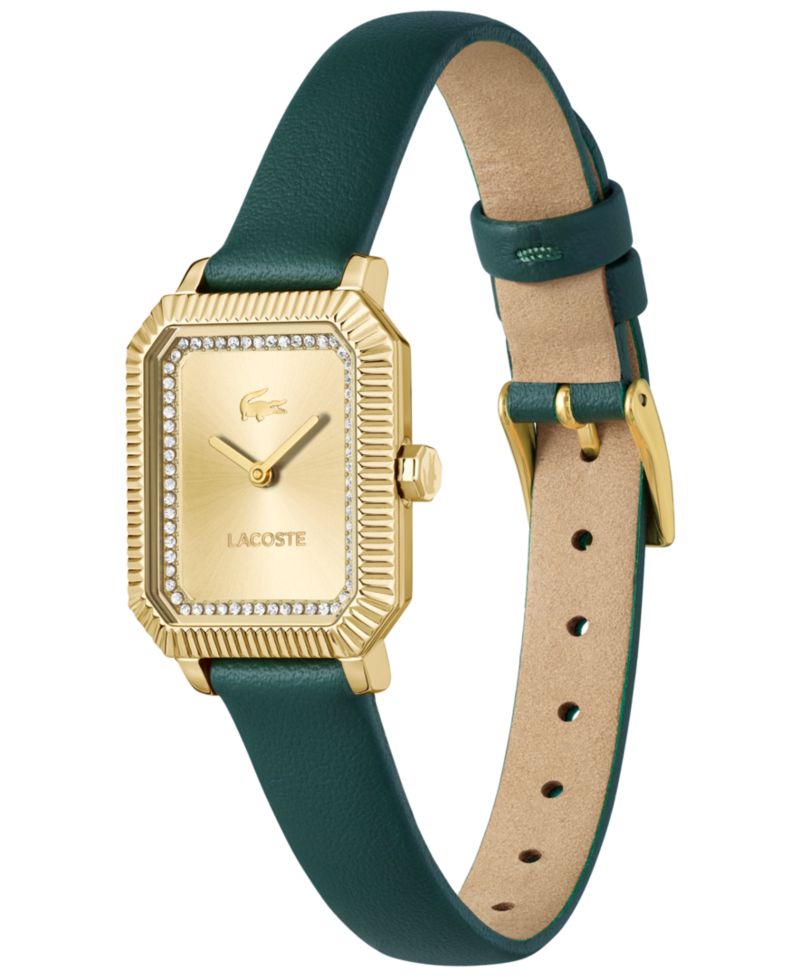 Women's Parisienne Green Leather Strap Watch, 28.3 x 20.7mm