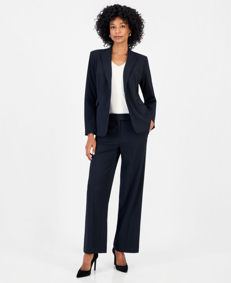 Women's Peak Lapel Single Button Stretch Blazer