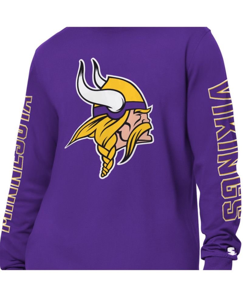 Men's Purple Minnesota Vikings Clutch Hit II Long-Sleeve T-Shirt