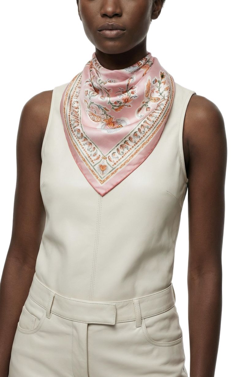 Blush Charm Double Sided Silk Scarf