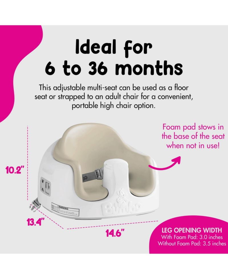 Baby Toddler Adjustable 3-in-1 Booster Seat/High Chair and Tray, Taupe