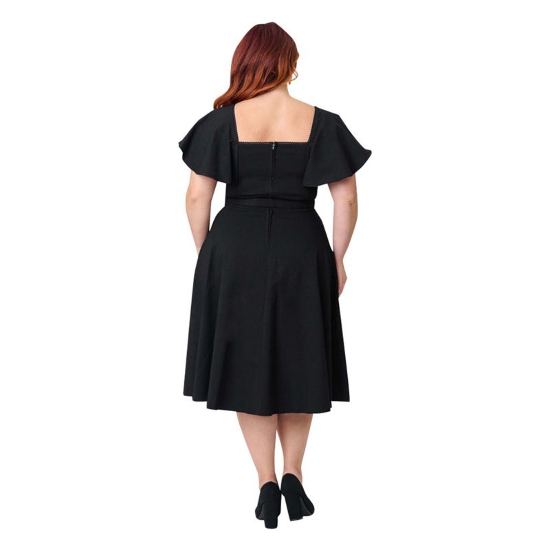 Plus Size Flutter Sleeve Swing Dress