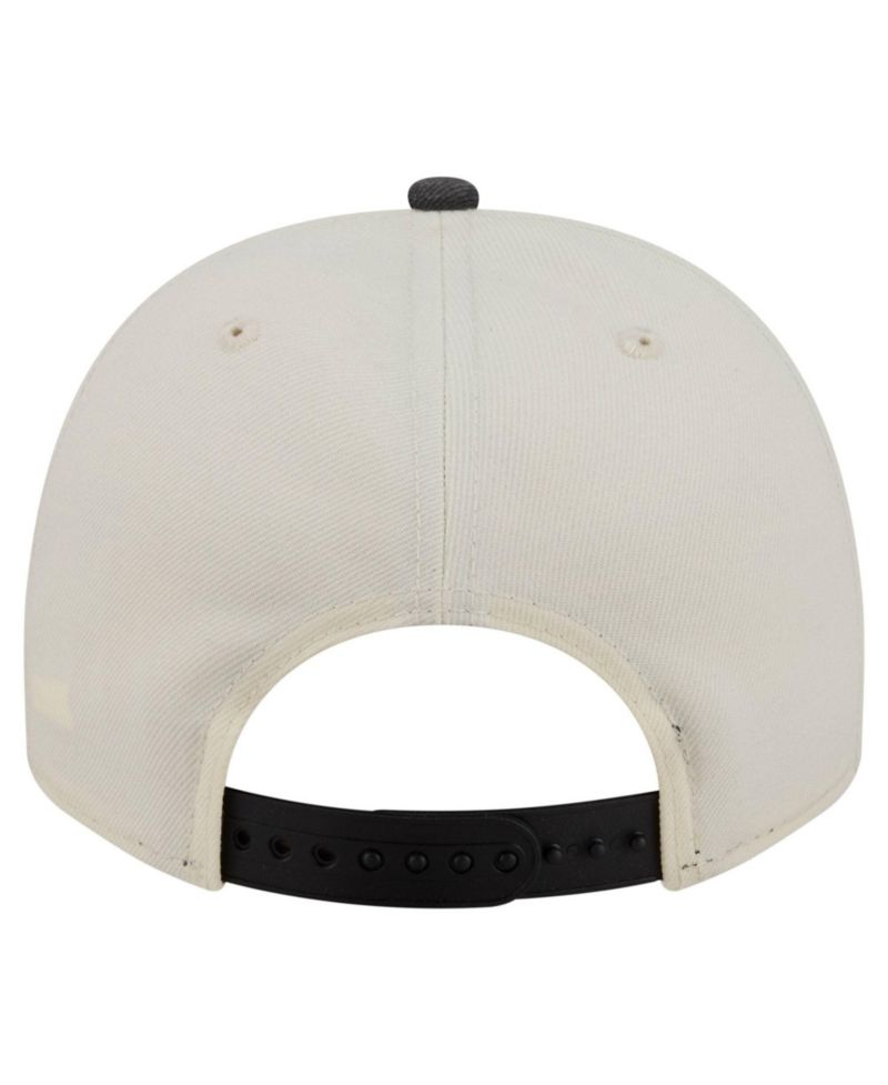 Men's Cream/Black Pittsburgh Steelers Washed A-Frame 9FIFTY Snapback Hat
