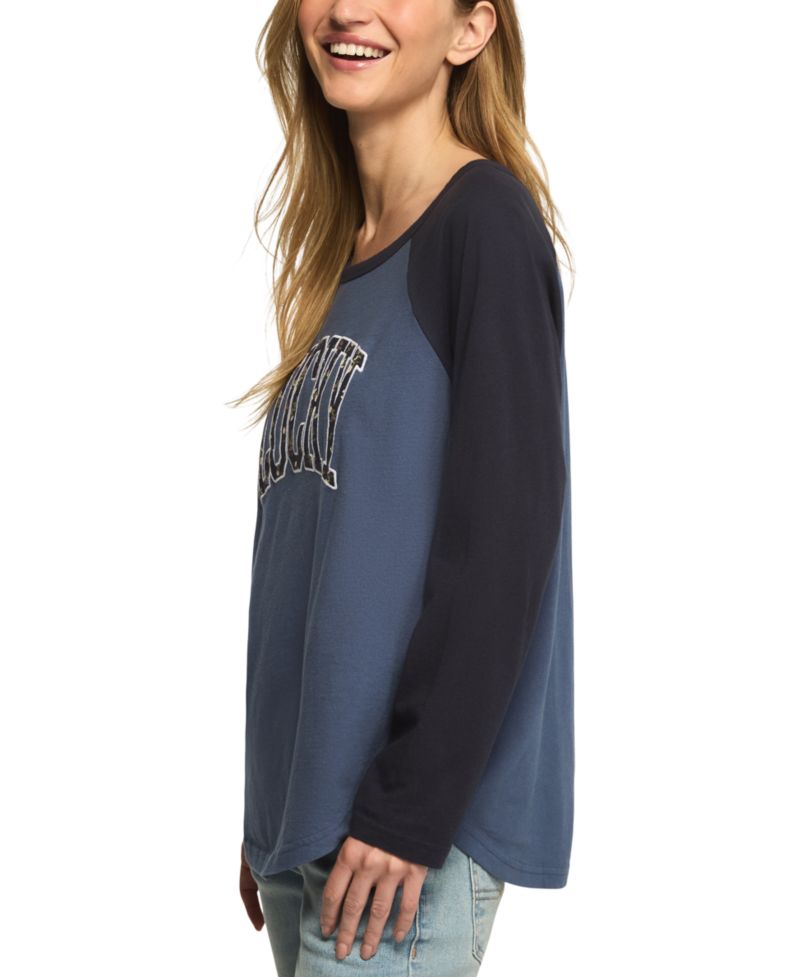 Women's Floral-Applique Raglan T-Shirt