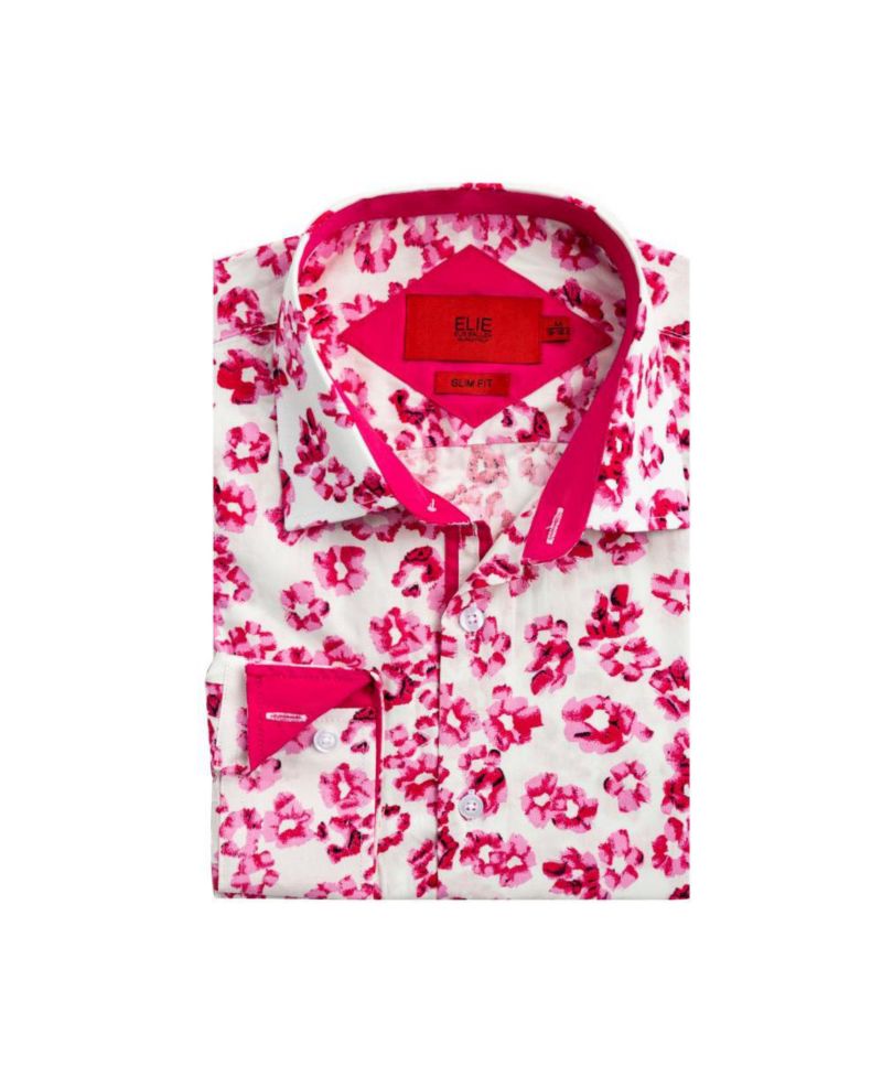 Men's Slim Fit Floral Sport Button-Down Shirt