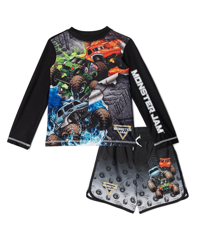 Boys 2-Piece Swimwear Rash Guard and Swim Trunks Set