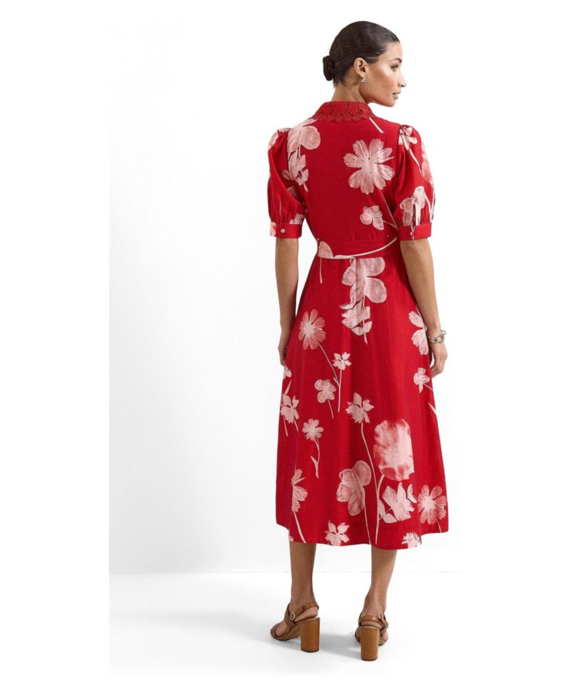 Women's Delphine Floral Midi Short-Sleeve Dress