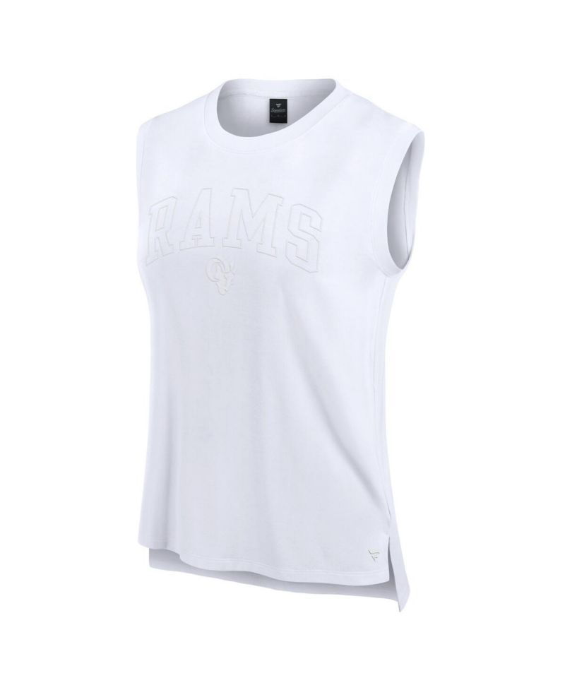 Women's White Los Angeles Rams Studio Gym Tank Top