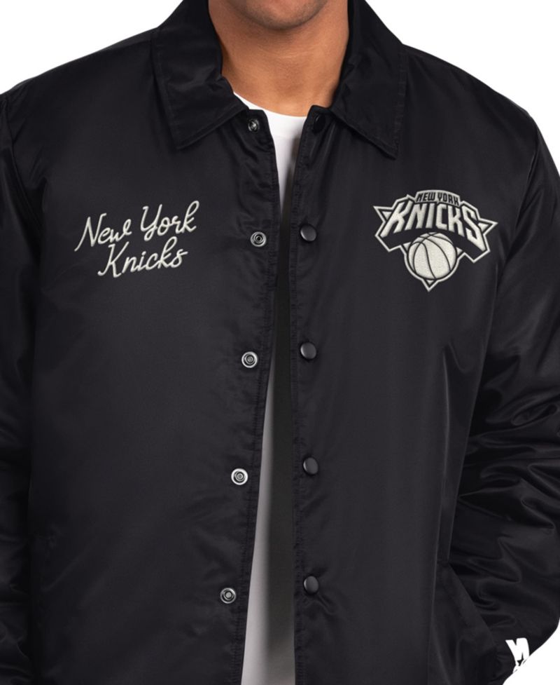 Men's Black New York Knicks Coaches Jacket