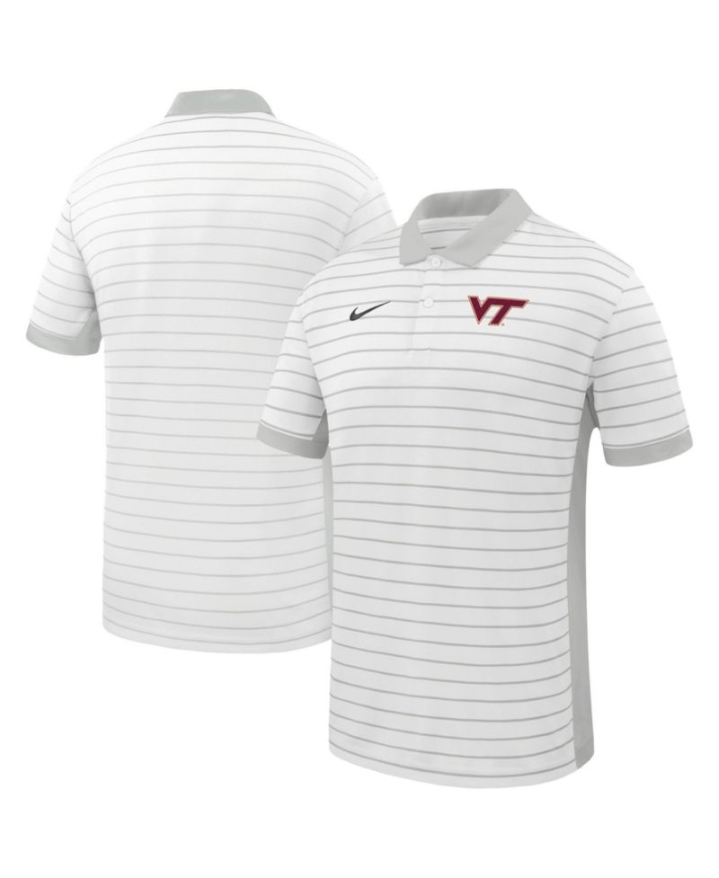 Men's White Virginia Tech Hokies Victory Stripe Dri-FIT Polo
