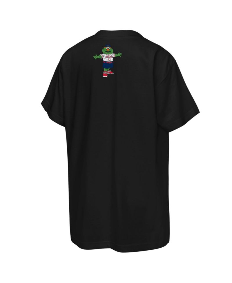 Big Boys and Girls Black Boston Red Sox Big Face Mascot T-Shirt