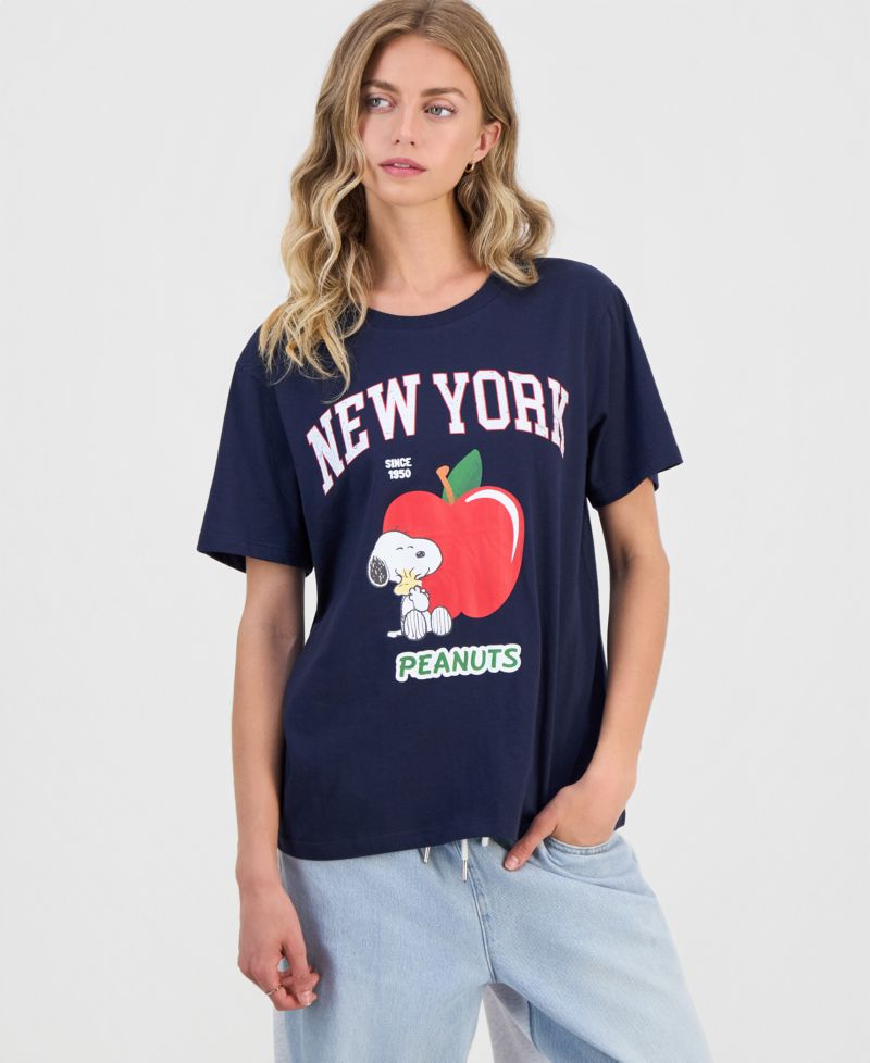 Juniors' New York Snoopy Graphic T-Shirt