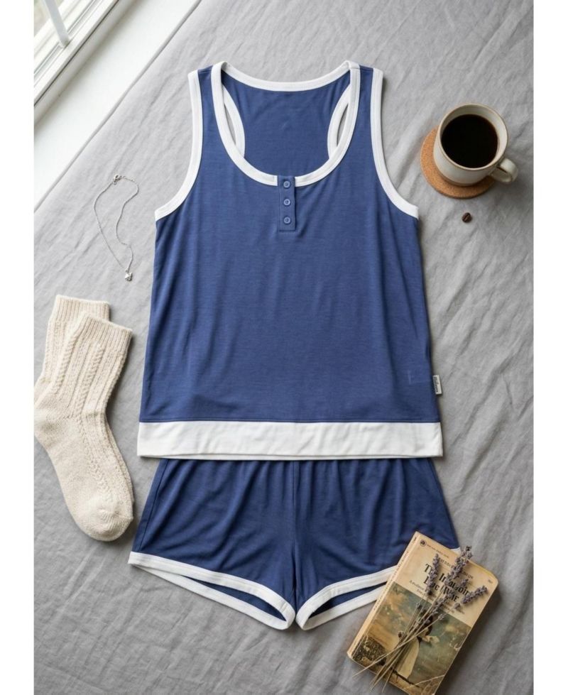Women's Yummy Jersey Knit Racerback Tank and Shorts Set