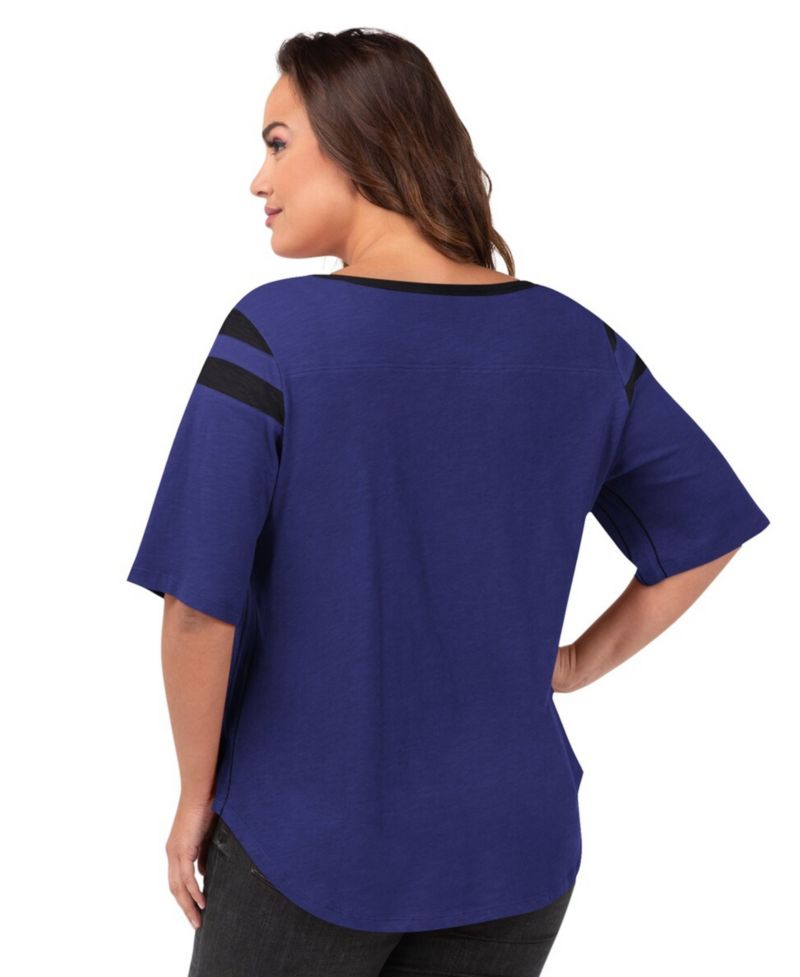 Women's Purple Baltimore Ravens Plus Size Linebacker T-Shirt