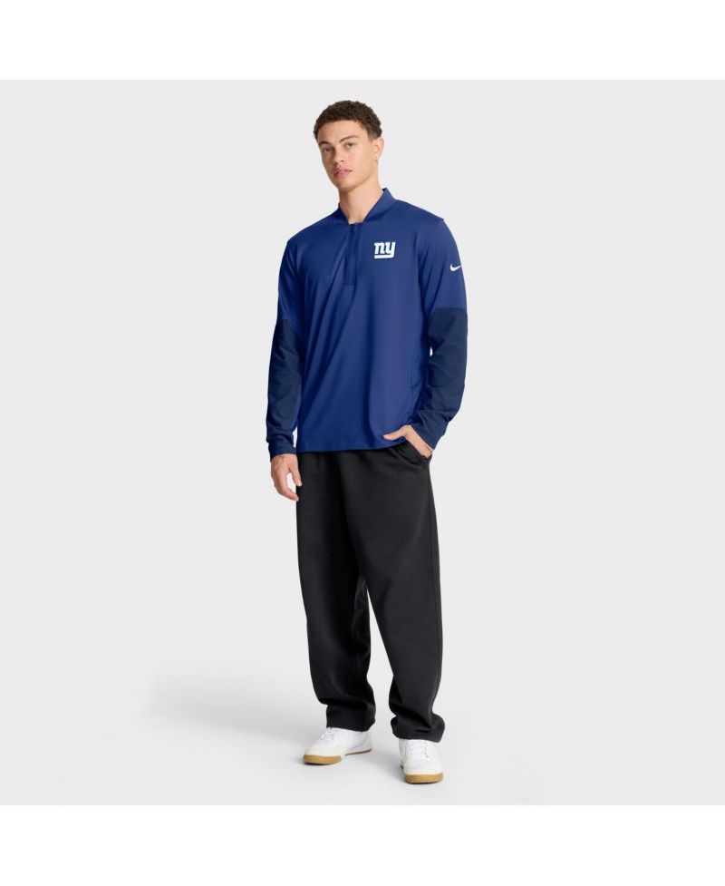 Men's Royal New York Giants Sideline Dri-FIT Half-Zip Pullover Hoodie