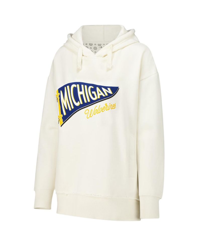 Women's Cream Michigan Wolverines Marni Pullover Hoodie