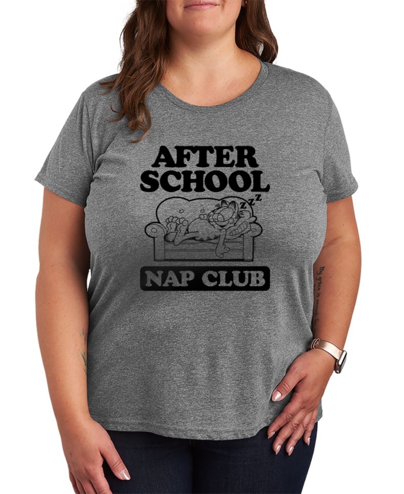 Plus Size The Garfield After School Nap Club Graphic T-Shirt
