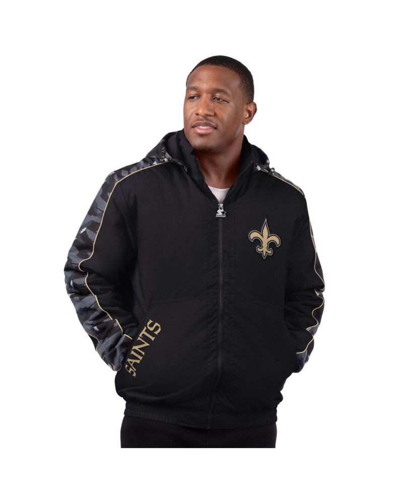Men's Black New Orleans Saints Thursday Night Gridiron Full-Zip Jacket