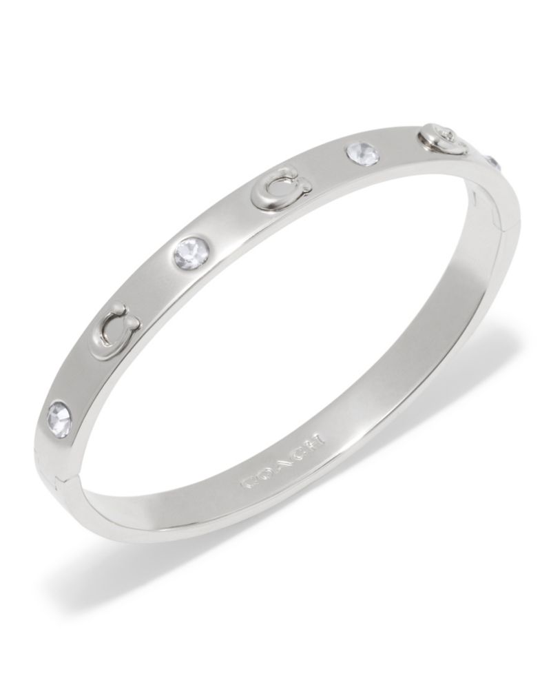 Boxed Faux Stone Signature Sculpted C Bangle Bracelet