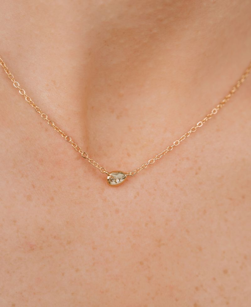 Polished Dainty Pebble Pendant Necklace