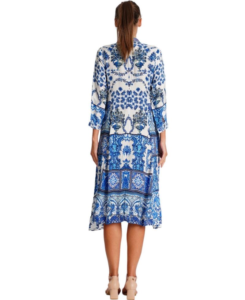Midi long bell sleeves dress