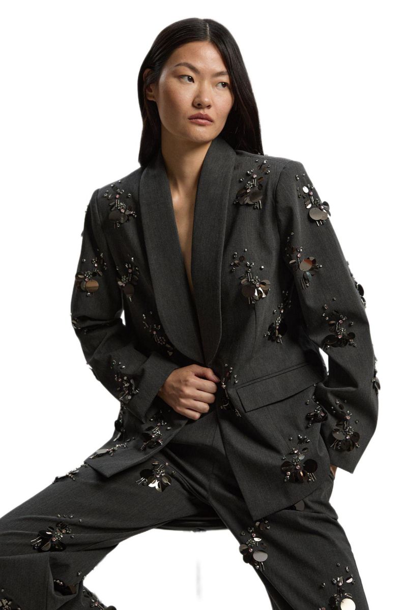 Women's Embellished Single-Breasted Blazer