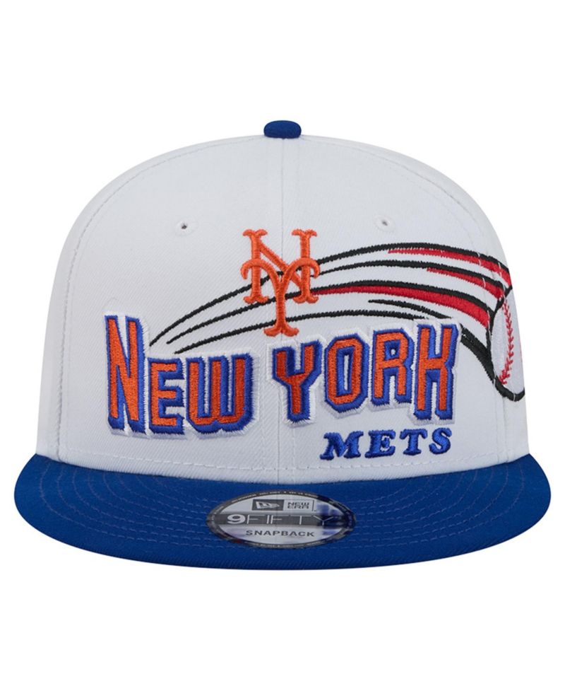 Men's White New York Mets Retro Sweep 9FIFTY Snapback Hat
