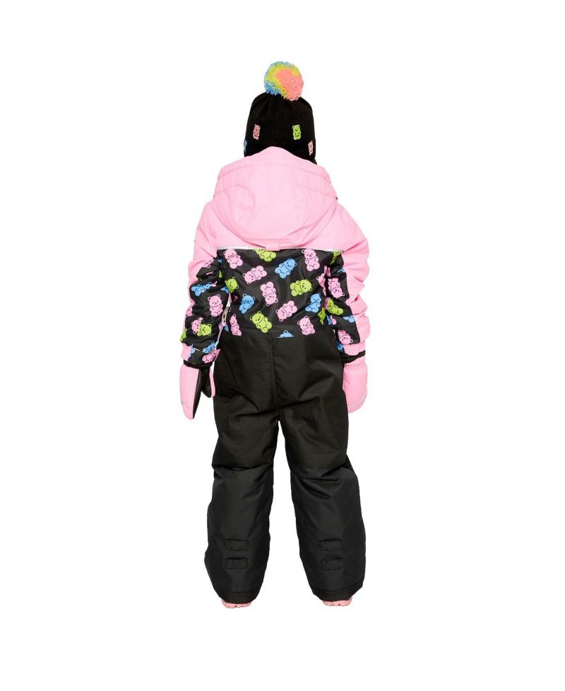 Little and Big Girl One ( 6 to 14 ) Piece Play Snowsuit Gummy Bear Print