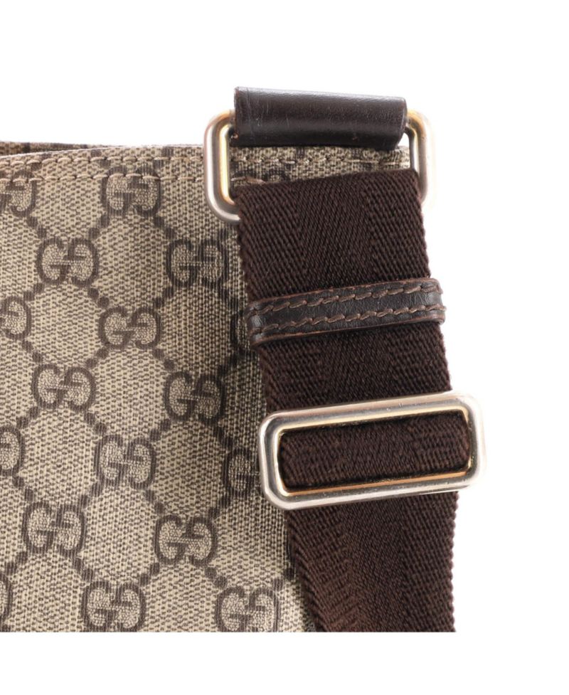 Large Zip Top Messenger Bag GG Coated Canvas