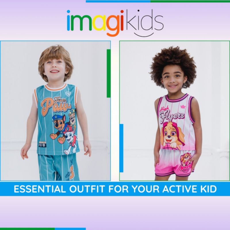 Girls Mesh Jersey Tank Top and Basketball Shorts Athletic Outfit Set