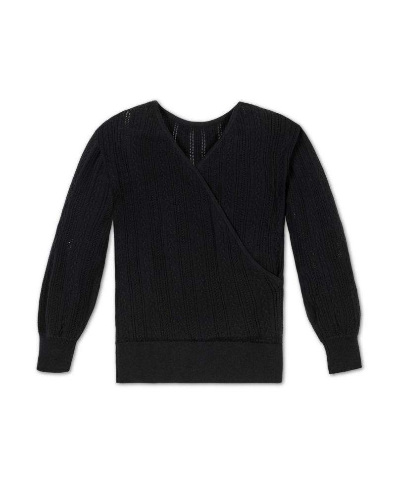 Women's Hope and Henry Long Sleeve Reversible Cable Wrap Sweater