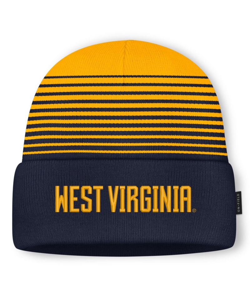 Men's and Women's Navy/Gold West Virginia Mountaineers On-Field Utility Knit Hat