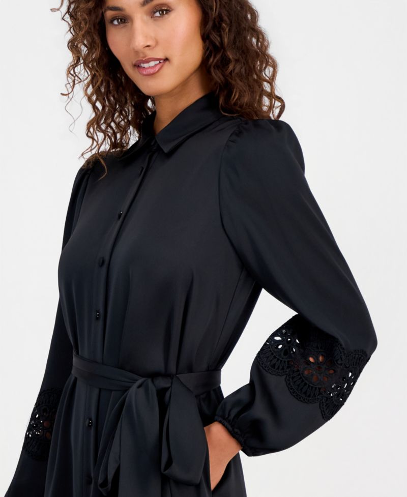 Women's Tiered Belted Shirtdress