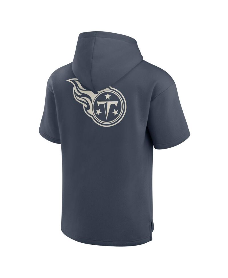 Men's Navy Tennessee Titans Elements Future Ground Lettering Short Sleeve Pullover Hoodie
