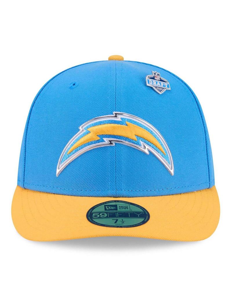 Men's Powder Blue/Gold Los Angeles Chargers 2026 NFL Draft Pre-Curved 59FIFTY Fitted Hat